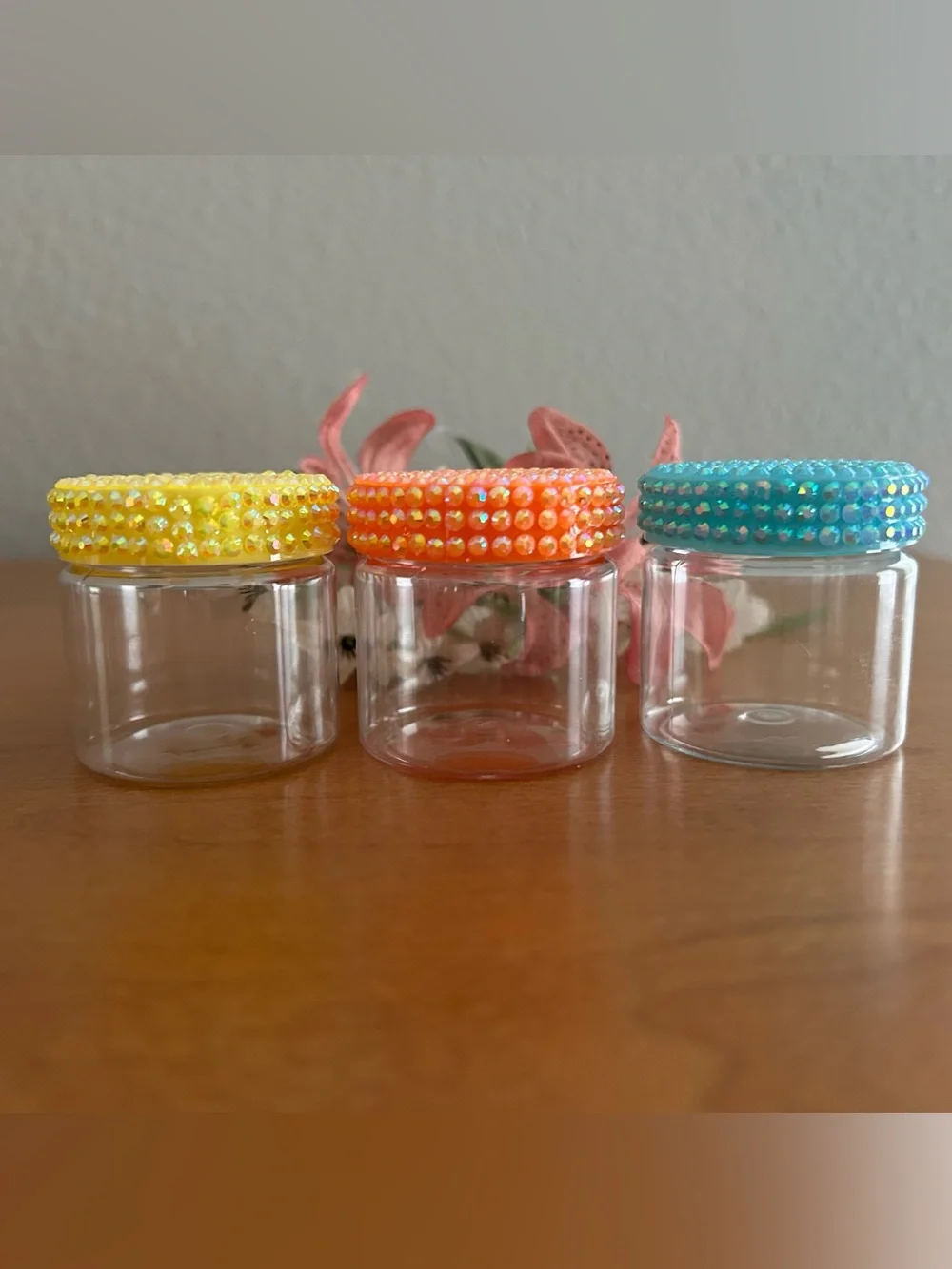 Containers Mini Yellow Orange Blue Travel Bedazzled Storage